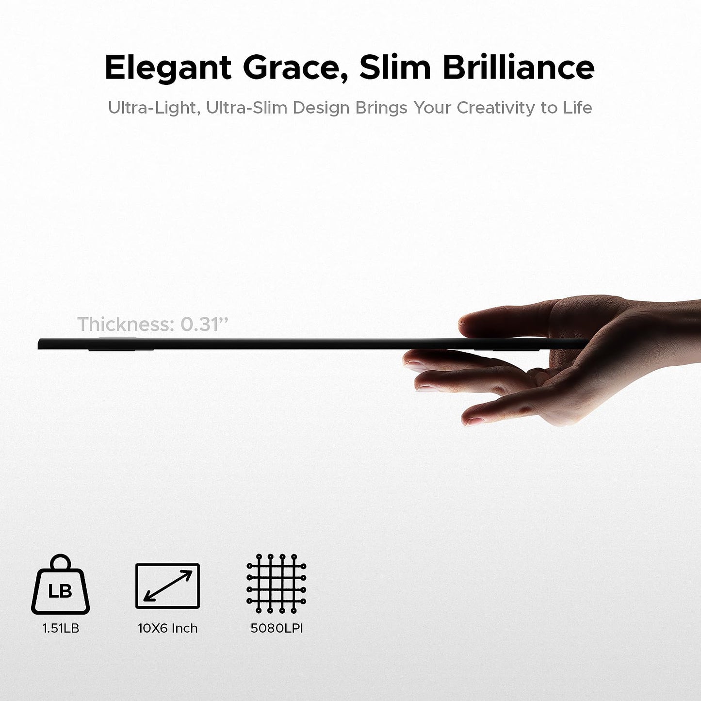 Graphics Drawing Tablet, UGEE M708 10 x 6 inch Large Digital Drawing Pad with 8 Hot Keys 8192 Levels Pen, Graphic Tablets for Computer Graphic Board Creation Sketch for PC/Laptop/Mac OS/Linux/Chrome