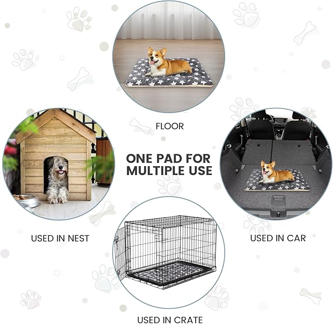 Dog Bed mat Pet mat Dog Box mat Machine Washable Grey (26x20x1.5in)