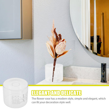 OSALADI Glass Hydroponic Vase Desktop Flower Holder Small Letter Vase for Home Décor, European Style Love Glass Planter for Fresh Flowers and Terrarium Plants