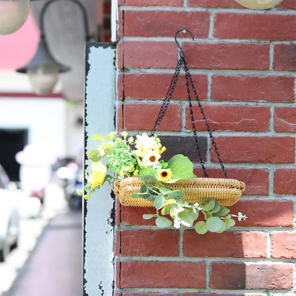Andy's Orchids 4 Strand Metal Hanging Baskets Chain with Hooks, 4PCS 16inch Flower Plant Pot Chain, Indoor Outdoor Replacement Plant Hangers for Bird Feeders, Planters, Lanterns and Ornaments, Black