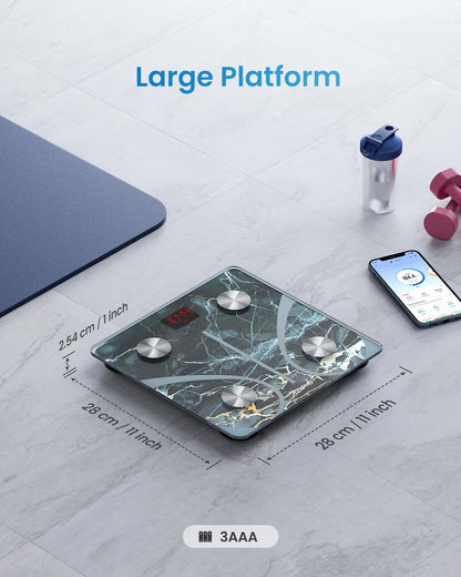 RENPHO Smart Scale for Body Weight, Digital Bathroom Scale BMI Weighing Bluetooth Body Fat Physician Scale, Body Composition Monitor Health Analyzer with Smartphone App, 400 lbs - Elis 1