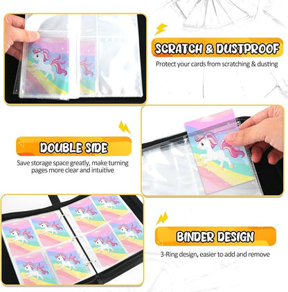 Collectible Trading Card Albums, 400 Card Holders with 50 Removable Sleeves, Portable 4 Pockets Collectible Trading Card Binder, PU Card Collection Binder for MTG, TCG, Sport Card, Game Cards