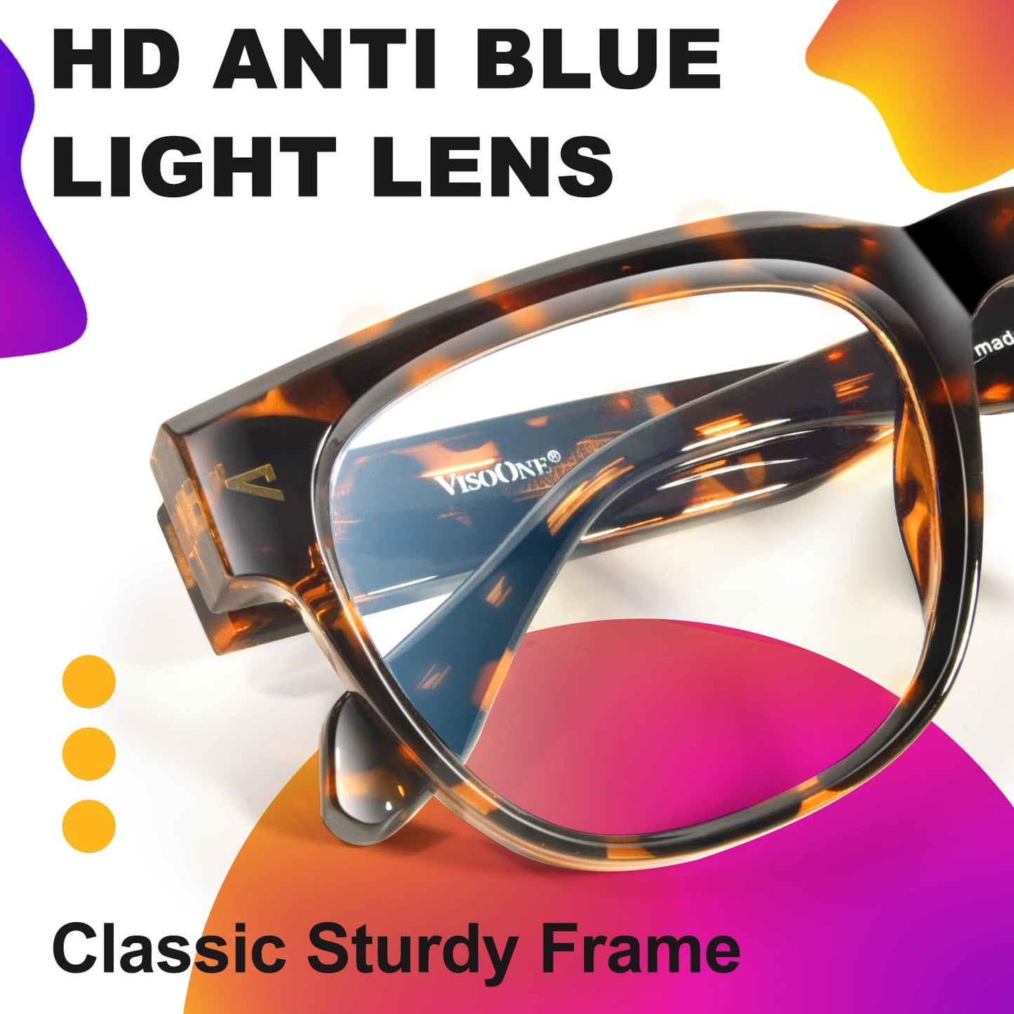 VISOONE Square TR90 Blue Light Blocking Glasses with Anti Glare Computer Glass Woman and Men SAGE