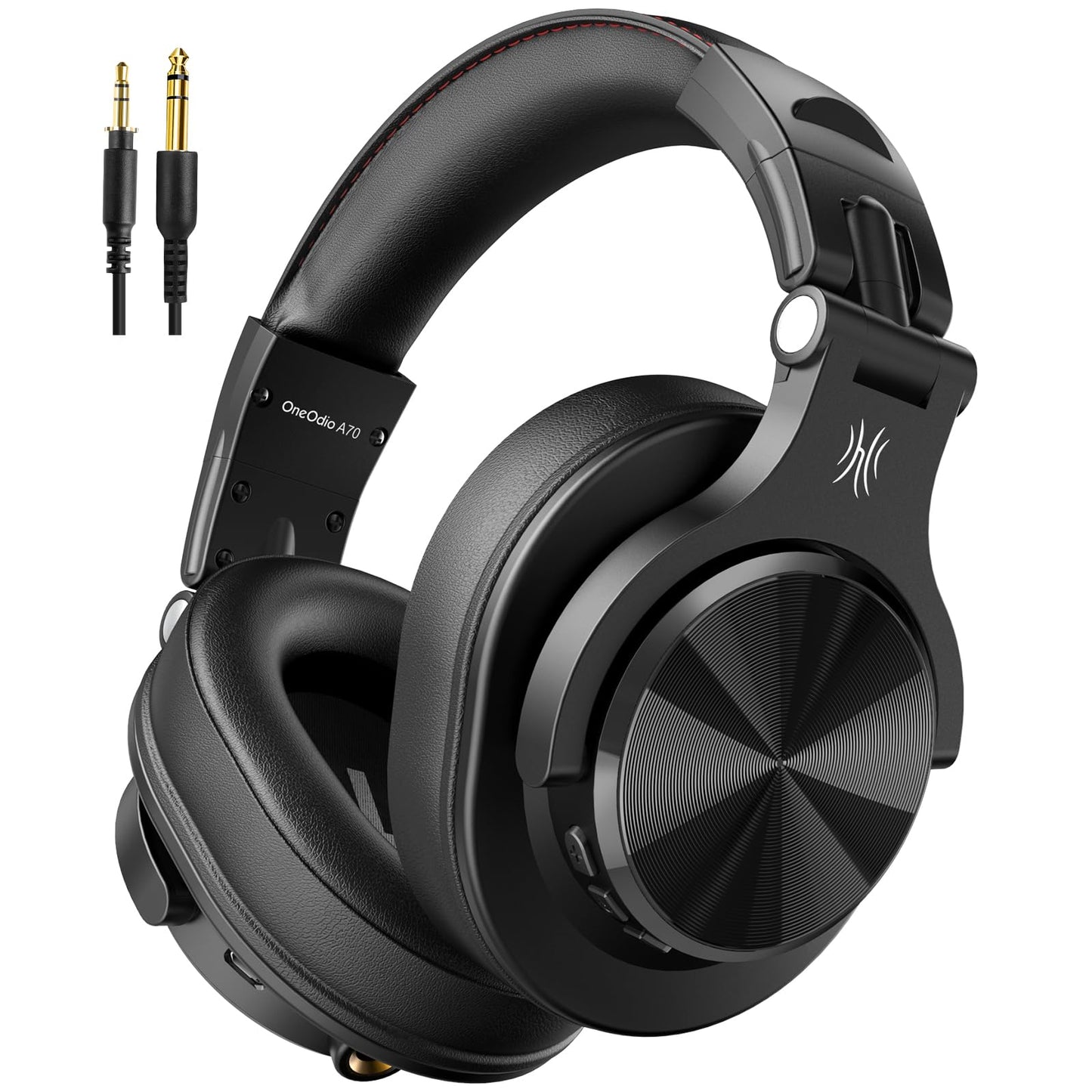 OneOdio A70 Bluetooth Over Ear Headphones, Wireless Headphones with 72H Playtime, Hi-Res, Built-in Mic, 3.5mm/6.35mm Wired Audio Jack for Studio Monitor & Mixing DJ Guitar AMP, Computer PC Gaming