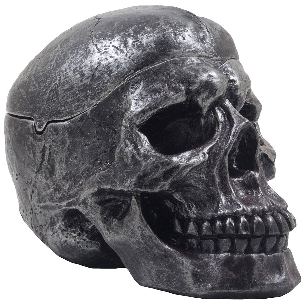 Spooky Human Skull Ashtray with Cover for Scary Halloween Decorations and Decorative Skulls & Skeletons Figurines As Gothic Smoking Room Decor Gifts for Smokers by Home-n-Gifts