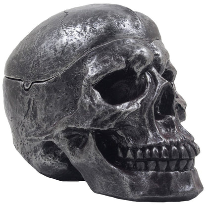 Spooky Human Skull Ashtray with Cover for Scary Halloween Decorations and Decorative Skulls & Skeletons Figurines As Gothic Smoking Room Decor Gifts for Smokers by Home-n-Gifts