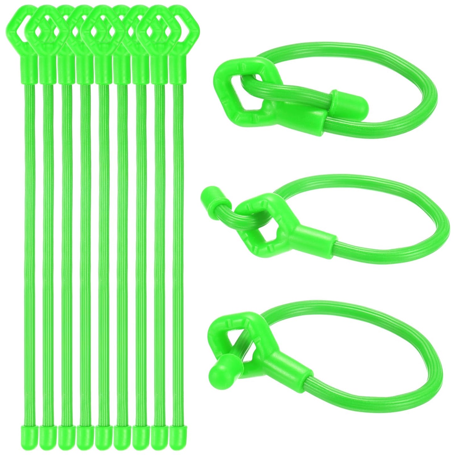 M METERXITY 12-Pack Adjustable Plant Ties, 8inch/20.32cm Silicone Flexible Multi-Function Sturdy Garden Twist Tie for Plant Support/Tree/Shrub/Vine, Reusable Support Twine [Green]