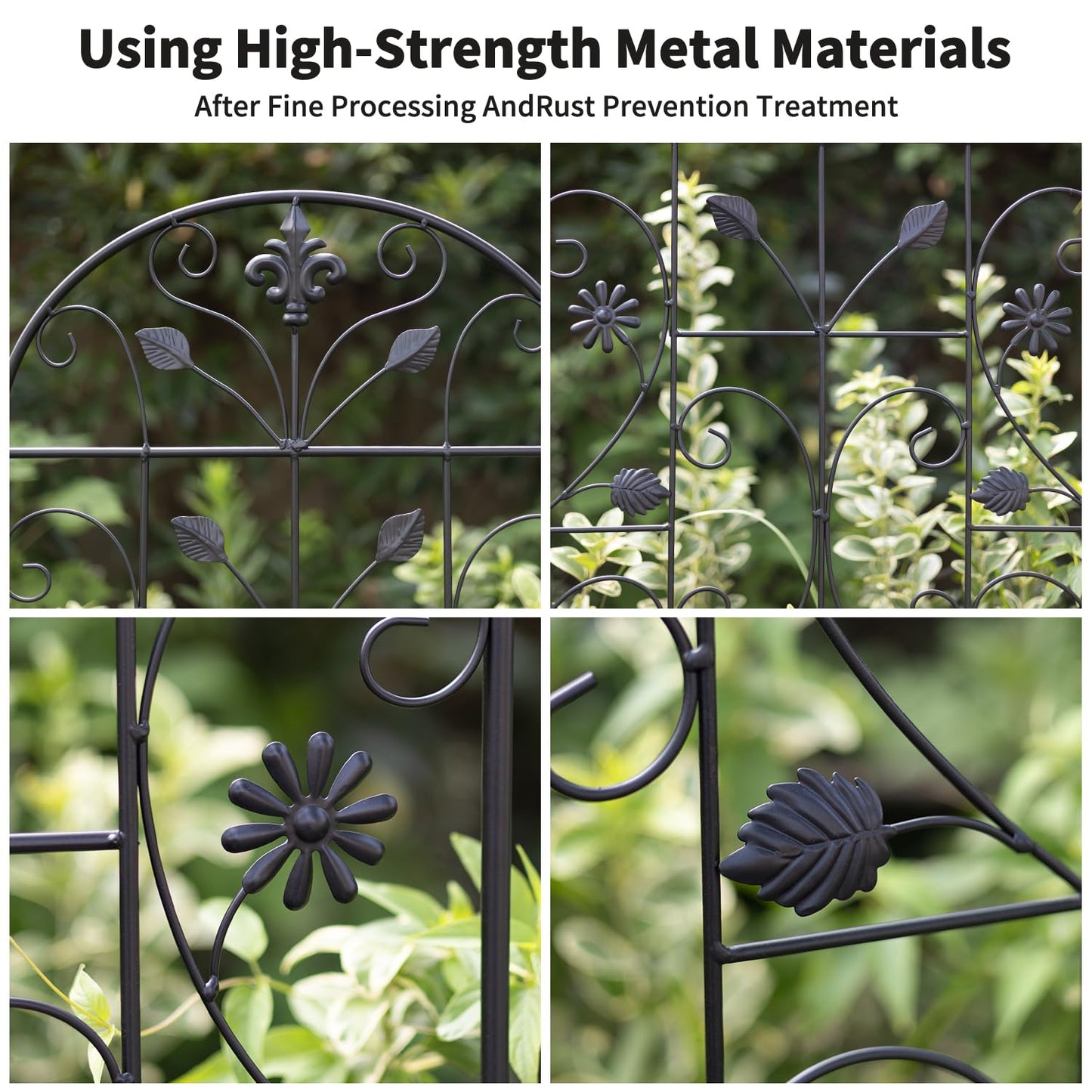 Maidapulu, Trellis for Climbing Plants Outdoor, （2 Pack 70.8x19.6-inch）, Generic Metal Garden Trellis, Rustproof, Easy Assembly,（Black）
