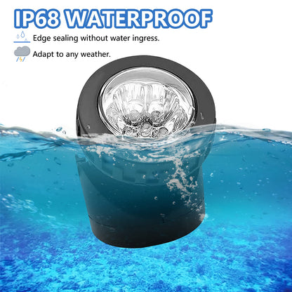 AVEKI Solar Pond Spotlights, 12 LED Solar Underwater Lights with Dual Head Waterproof Submarine Landscape Spotlight Security Lighting for Outdoor Patio Ganden Fountain Pond… (White, Single Head)