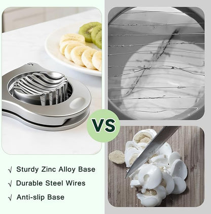 Egg Slicer with Zinc Alloy and Stainless Steel Wires, Hard Boiled Egg Cutter for Salads and Sandwiches