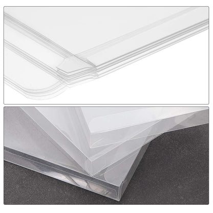 Blulu 100 Packs Clear Plastic Crystal Boxes Transparent Greeting Card Photo Storage Cases Soft Fold Design Protects Letters Photos