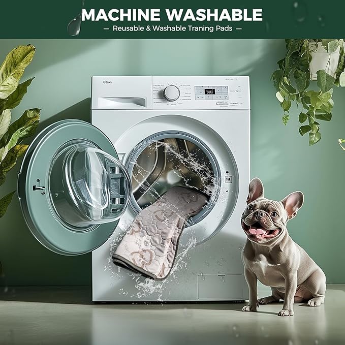 FXW Washable Pee Pads for Dogs, Leak-Proof & Non-Slip, Specifically Designed for 18inch Cages, 11" x 17" Rectangle, Khaki, 4 Packs
