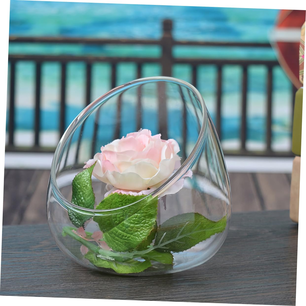 NUSITOU 3pcs Slant Cut Glass Ecological Bottles for Succulents Micro Landscape Terrarium Tabletop Decoration Glass Plant Ornaments for Home and Office