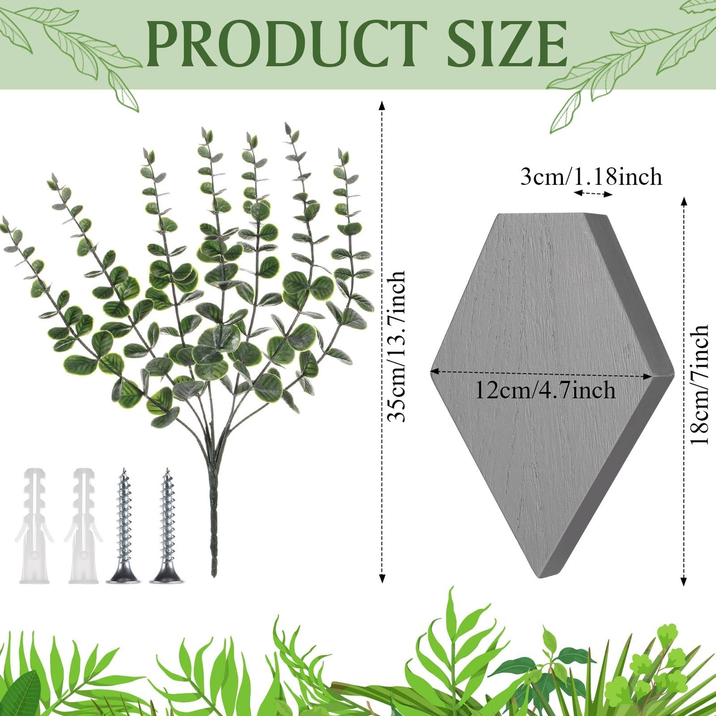 Chunful Wooden Wall Planter Decor Hanging Fake Plants Greenery Flowers Holder Vase Boxes for Wall Farmhouse Bohemian Living Room Bedroom Kitchen Office Indoor Decoration (Light Gray,2 Pcs)