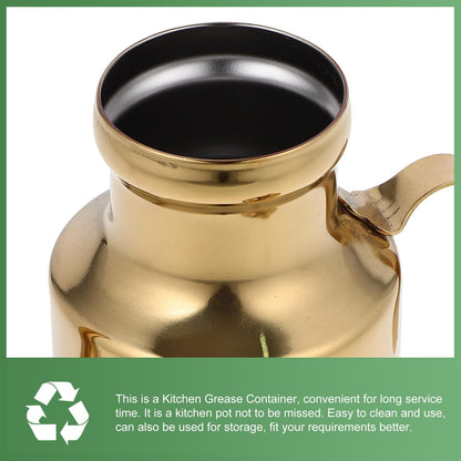 1pcs Olive Oil Dispensers Bottle: Stainless Steel Large Oil Storage Container Metal Grease Container Kitchen Grease Pot Great for Kitchen Cooking BBQ(11OZ)