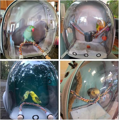 Bird Carrier Cage, Bird Travel Backpack with Stainless Steel Tray and Standing Perch