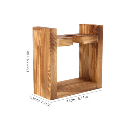 BESPORTBLE Wooden Frame Hydroponic Vase with Bulb Glass for Desktop Propagation Station, Heart-Shaped Terrarium Planter for Home Office Plant Display