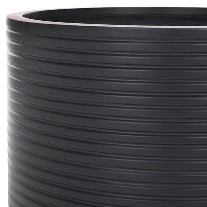 SAFAVIEH Outdoor - Nardo Black Cement Ficonstone Planter Pot with Drainage Hole, Frost Resistant Garden Planter for Patio, Deck, Backyard, 22.83" W x 22.83" D x 18.11" H (PAT1531A)