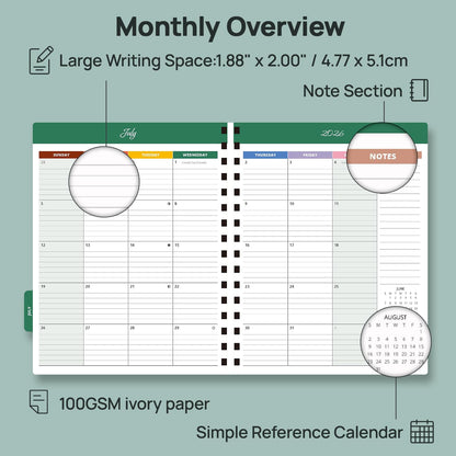 POPRUN Teacher Planner 2026-2027, 8.5" x 11", Academic Lesson Plan Book for Teachers (July 26-June 27) Weekly and Monthly with Gradebook, 2-Sided Pocket, Flexible PP Cover for Classroom, Light Pink