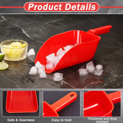 Relaxweex 4 Pack 32 oz Plastic Ice Scoop, Heavy Duty Utility Plastic Hand Scoop for Ice Machine, Flour, Coffee Beans, Pet Dog Food, Large Kitchen Shovel Tool for Restaurant, Bar, Pantry Storage