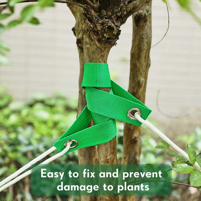 32 Pieces 15.74 Inches Tree Straps for Staking with Grommet Heavy Duty Tree and Plant Supports Stakes for Guying Staking Newly Planted Sapling Straight and Hurricane Protection (Green)