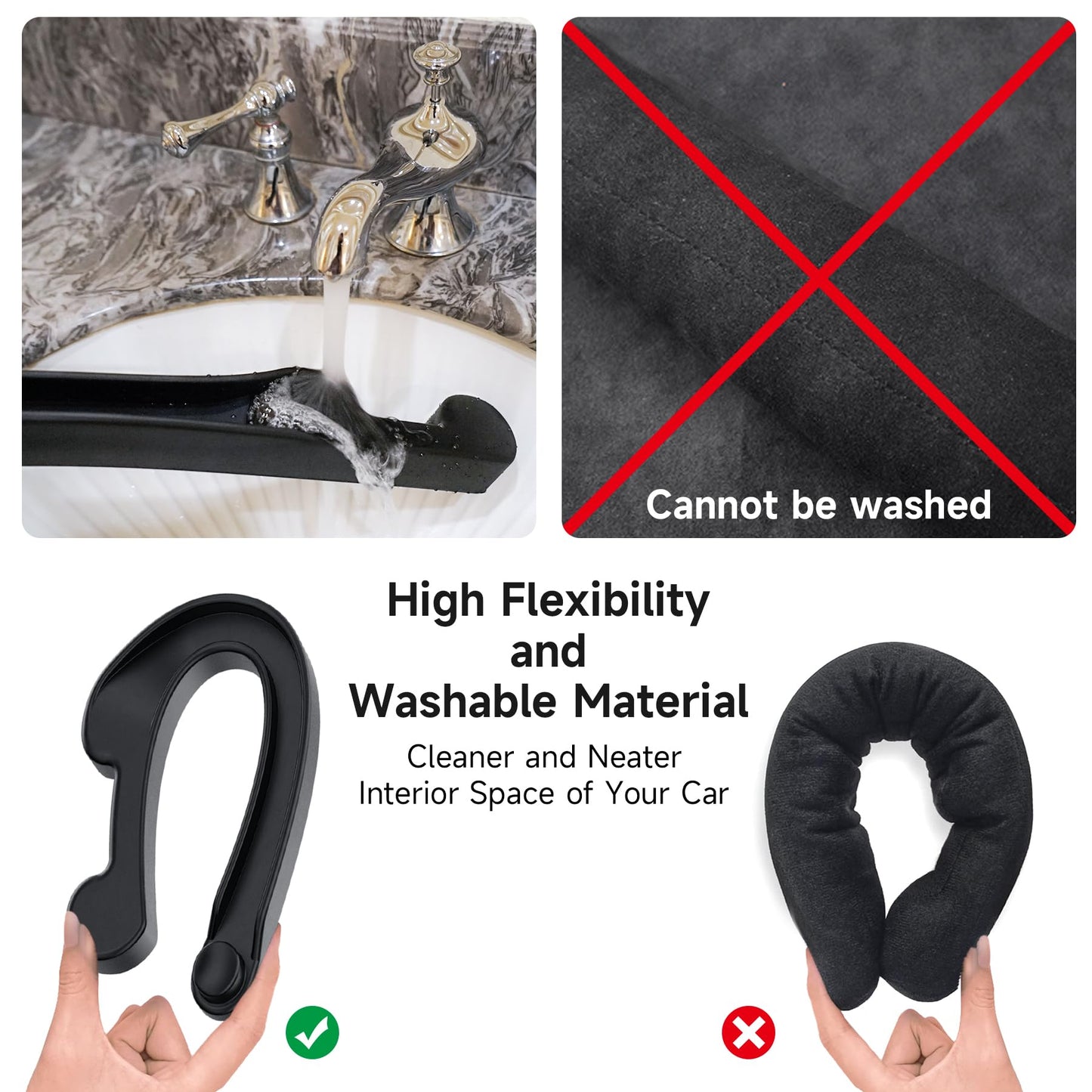 Car Seat Gap Filler Set of 2, 3IN1 Seat Side Gap Filler Plug with Storage Slot & Hook Function, Soft Foam Universal Fit Car SUV Truck Fill Gap Between Seats Console Organizer（Narrow Black）