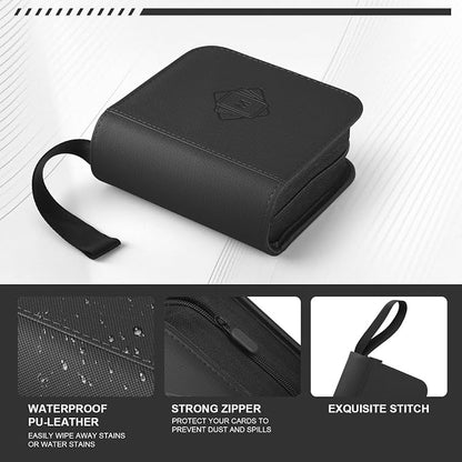 1 Pocket Toploader Binder Holds 40 Cards with 20 Sleeves Collectible Trading Card Album, for 3x4 Toploaders Hard Cases for TCG, MTG, Sports, Baseball, Football, Small Sports Card Book (1Black)