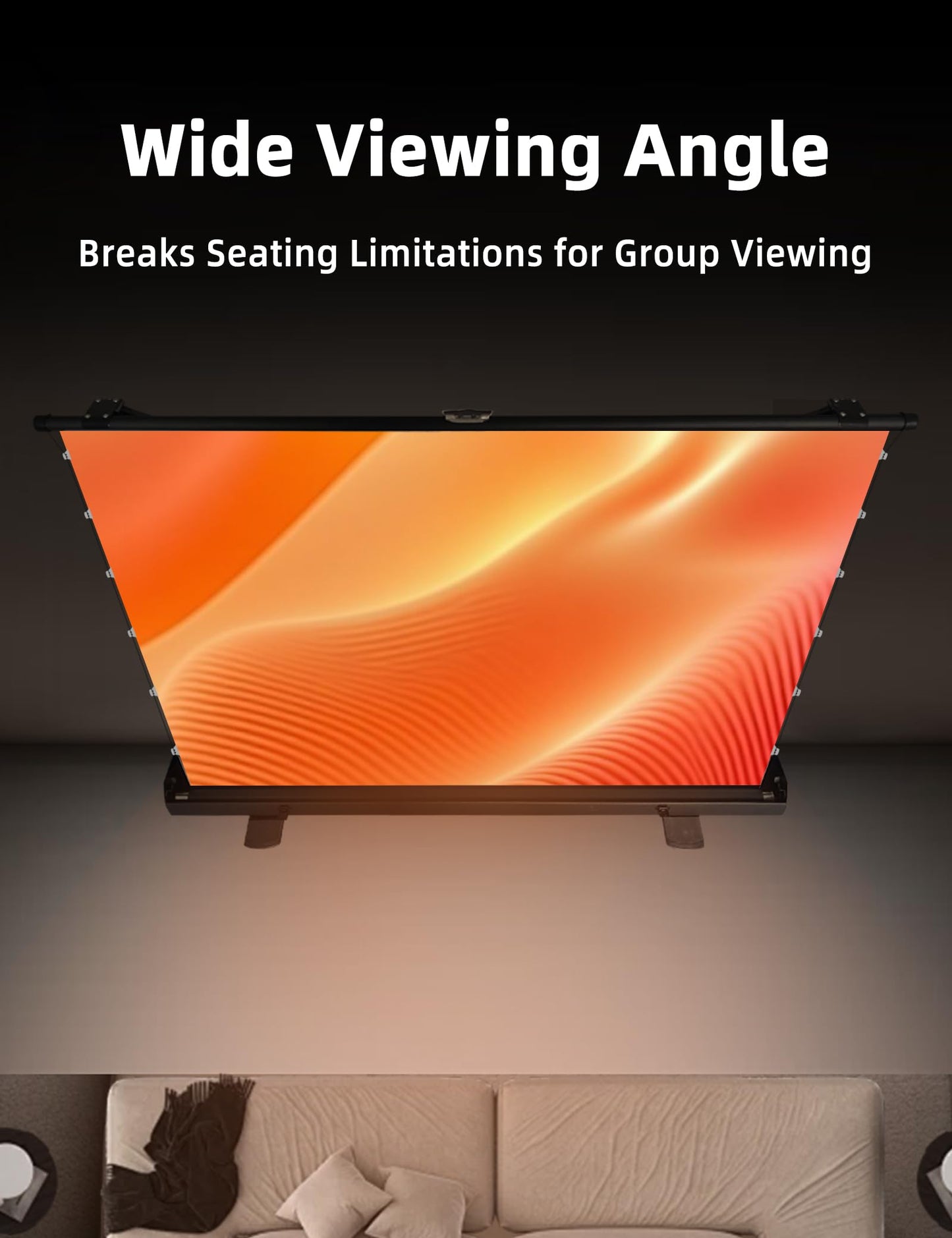 Portable Tab-Tension ALR Manual Pull Up Projector Screen,178°Viewing Angle Movie Screen,Outdoor Projector Screen Wrinkle-Free Design for Backyard Movie Night(100 in/16:9)