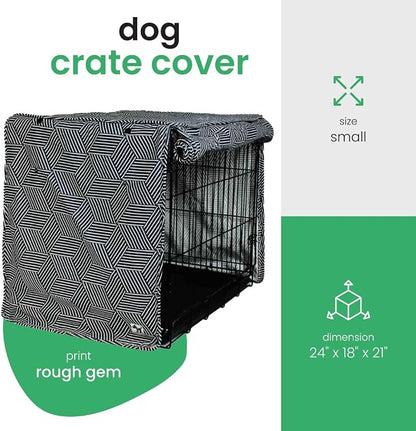 Molly Mutt Rough Gem Dog Crate Cover, 100% Cotton Canvas Cover with 2 Roll-Up Panels, Ideal for Dog or Cat Crate, Durable, Washable, and Free of Harmful Chemicals, 24" x 18" x 21"