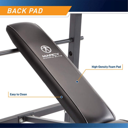 Marcy MD-2082W Diamond Elite MD Standard Bench with 100 lb. Weight Set, Incline