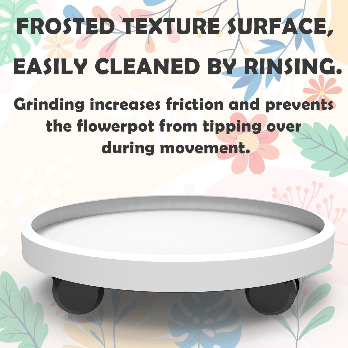 2 Pack of 11 Inch Heavy Duty Plant Caddy with Wheels,Rolling Plant Stand Pot Trolley,Wheeled Planter Saucer Tray,Potted Flower Mover Dolly with Casters Round Coaster for Indoor Outdoor