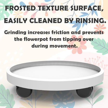 2 Pack of 11 Inch Heavy Duty Plant Caddy with Wheels,Rolling Plant Stand Pot Trolley,Wheeled Planter Saucer Tray,Potted Flower Mover Dolly with Casters Round Coaster for Indoor Outdoor
