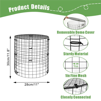 5 Packs Garden Plant Protectors from Animals,Metal Plant Cage Chicken Wire Cloche with Ground Stakes and Nylon Tie,Garden Plant Protectors for Flower Vegetable to Keep Animals Out-11.8"x 12.6"