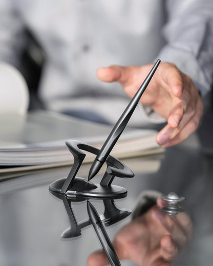 novium Hoverpen Interstellar - Space Black, Ballpoint Pen, Unique Conversational Starter, Premium Futuristic Design, Precision Flow Ink, German-engineered Ballpoint Cartridges