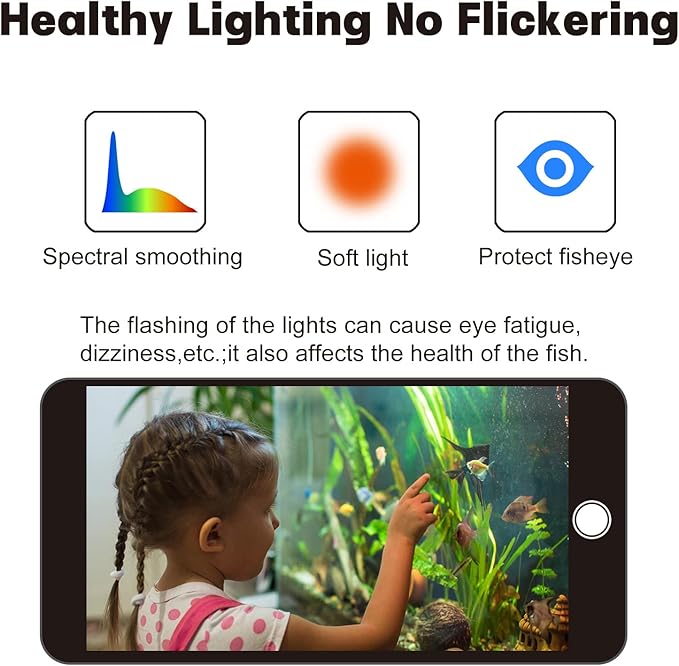 WaterRebirth Ultra-Slim Full Spectrum LED Aquarium Light with Adjustable Brackets,1250LM 30W for 36Inch to 42Inch Fish Tank Lighting Fresh Water