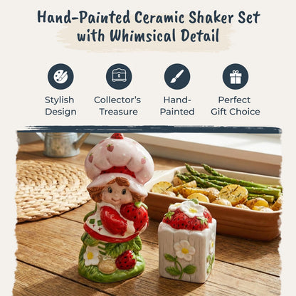 Blue Sky Clayworks Strawberry Shortcake Growing Love Salt And Pepper Shaker, 3.5"L x 1.8"W x 3.8"H