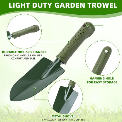Yaocom 12 Pcs Garden Shovel Trowel Gardening Hand Tools Small Hand Shovels for Digging Metal Trowel Spade with Plastic Handle Anti Slippery for Lawn Yard Home Farm Planting