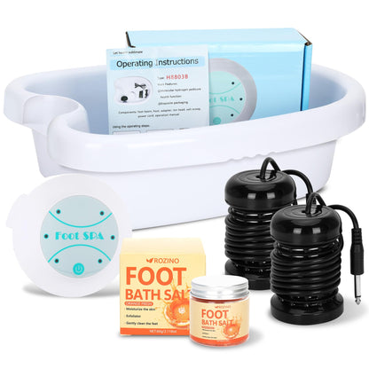 Ionic Foot Bath Detox Machine, Ionic Foot Spa Detox 30 Min at Home with 2 Ion Arrays, Aroma Salt Gift - Easy 1-Button Operation