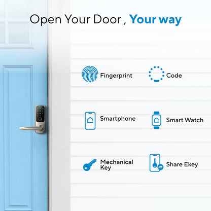 ULTRALOQ Latch 5 World's First Built-in WiFi Smart Lock with Fingerprint, 5-in-1 Keyless Entry Door Lock with Touch Digital Keypad, App Control, Black