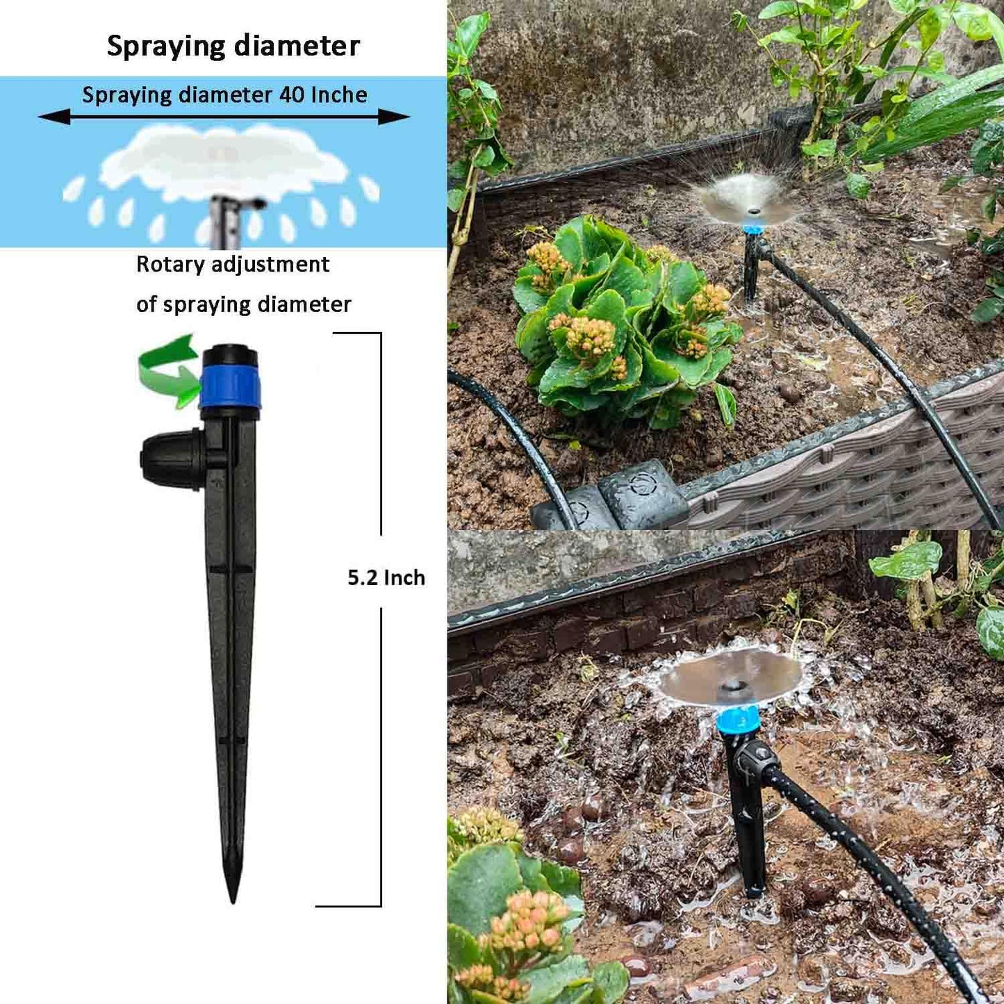 160Ft Drip Irrigation System for Garden with Water Timer, Main Water Hose ID 1/2inch 32Ft, 1/4in 131Ft, Sufficient Water Pressure, Irrigation Dripper Waterflow Evenly, Easy DIY Garden Watering System