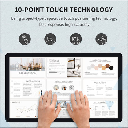 TouchWo 27 inch Touch Screen PC Monitor, Intel i5, 4GB RAM, 128G SSD, 16:9 FHD 1080P, Windows 10, Smart Board for Classroom, Meeting & Home, USB, VGA & HD-MI Monitor