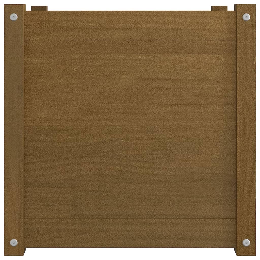 PUGYNBK Large Square Garden Planter for Vegetables Rustic Garden Planter Solid Pinewood for Balcony Patio Set of 1 Honey Brown Wooden for Outdoor Plants and Flowers