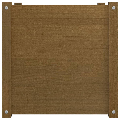PUGYNBK Large Square Garden Planter for Vegetables Rustic Garden Planter Solid Pinewood for Balcony Patio Set of 1 Honey Brown Wooden for Outdoor Plants and Flowers