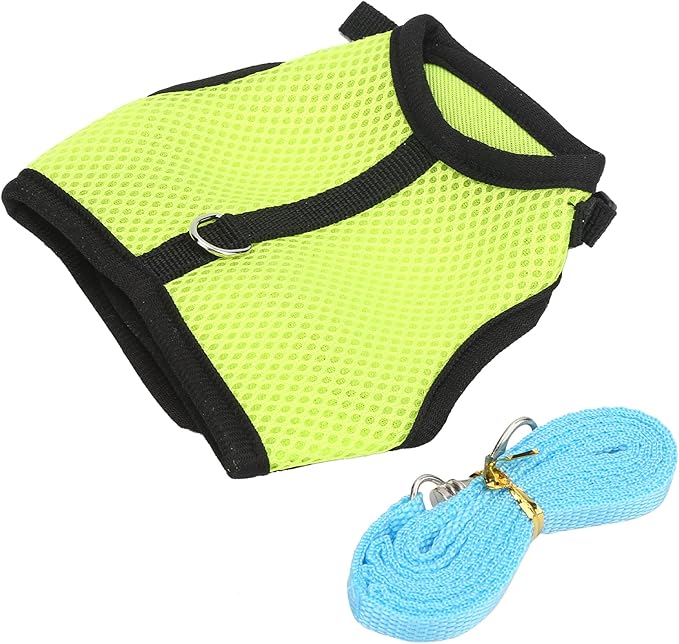Honio Mesh Chest Back for Rabbit, Pet Mesh Traction Harness Mesh Cloth Mesh Harness for Rabbit for Guinea Pigs for Dogs for Rabbits for Little Pigs (Fruit Green)
