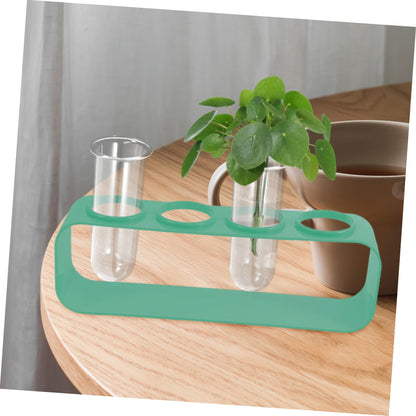 Garneck 4pcs Glass Plant Test Tube Vase Small Vases for Hydroponic Flowers Terrarium Desk Decor