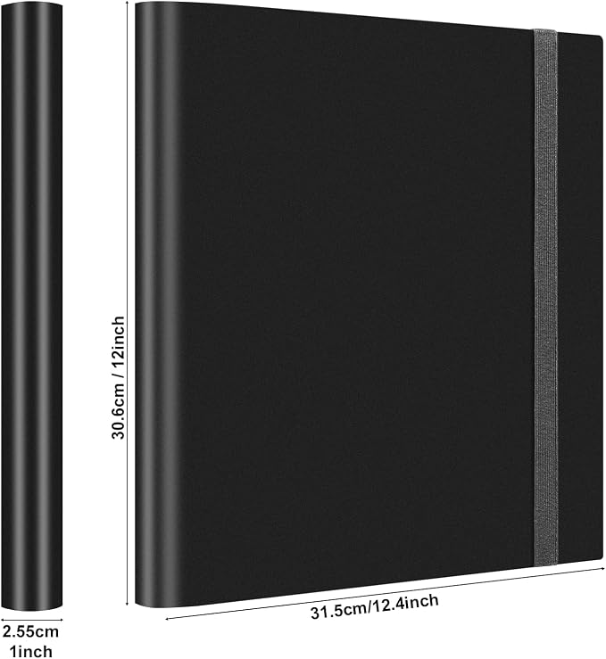 GEAoffice Card Binder, 12 Pockets Trading Card Album Folder, 624 Side Loading Pocket Binder for Yugioh, MTG, TCG, Black