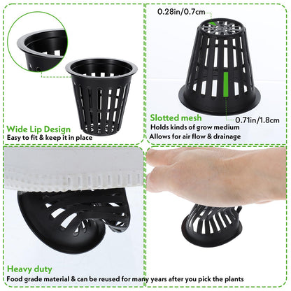 Lemecima 200PCS 2 inch Net Pots,Hydroponics Cup, Net Cups for Indoor or Outdoor Growing