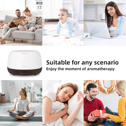 SEEDSEEL 300ML Essential Oil Diffuser, Small Aromatherapy Diffuser with Remote Control, 7-Color LED Light,4 Timer, Quiet,Auto-Off, Easy to Use,for Home,Bedroom,Office