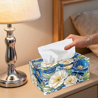 LSQFS DIY Diamond Painting Tissue Box for Adults, Wooden Diamond Art Craft Kit, Sparkling Desktop Tissue Holder with Rhinestone for Home Office Vanity Decor