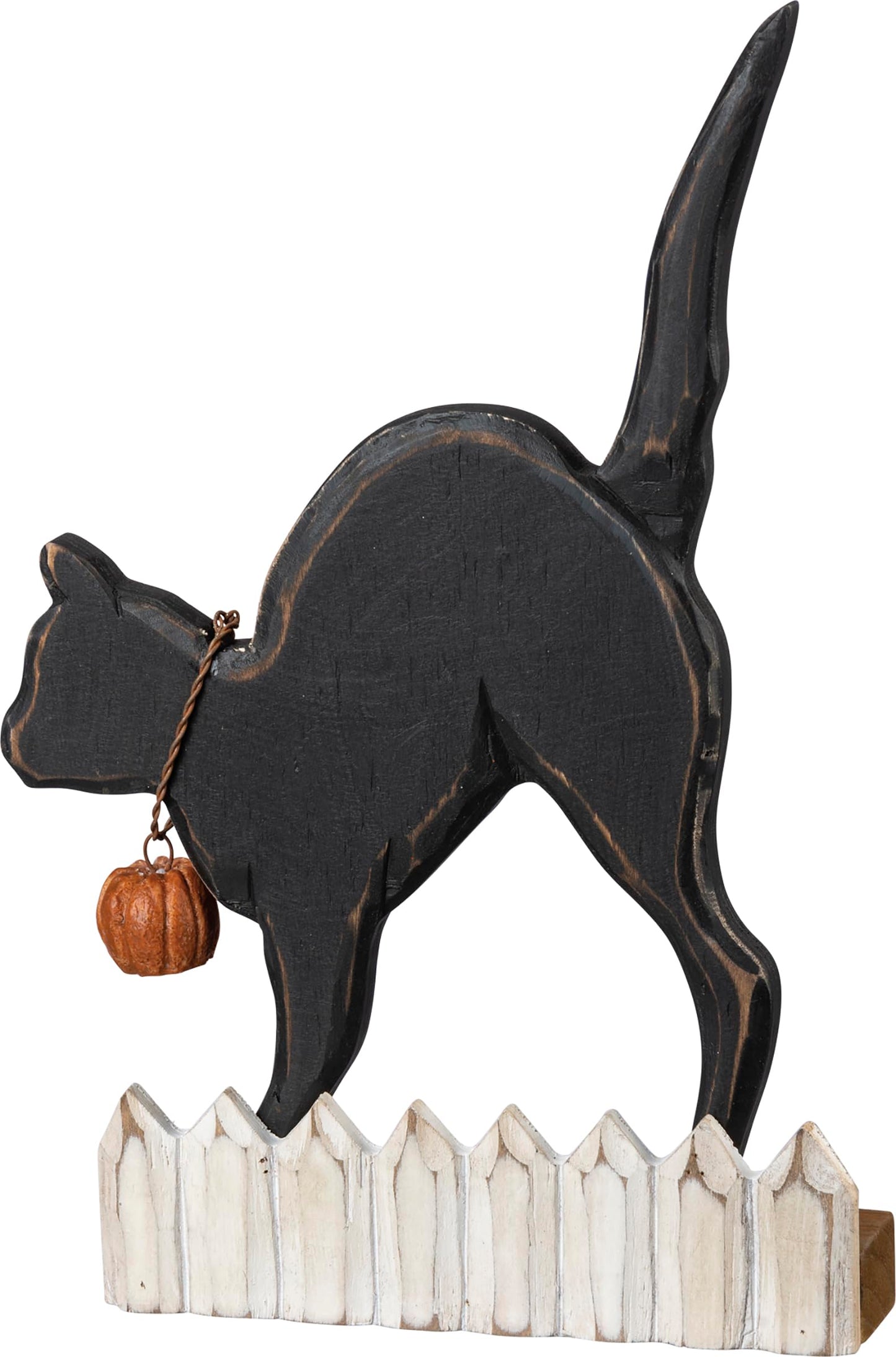 Primitives by Kathy Halloween Themed Home Décor Sitter Featuring A Black Cat On A Fence